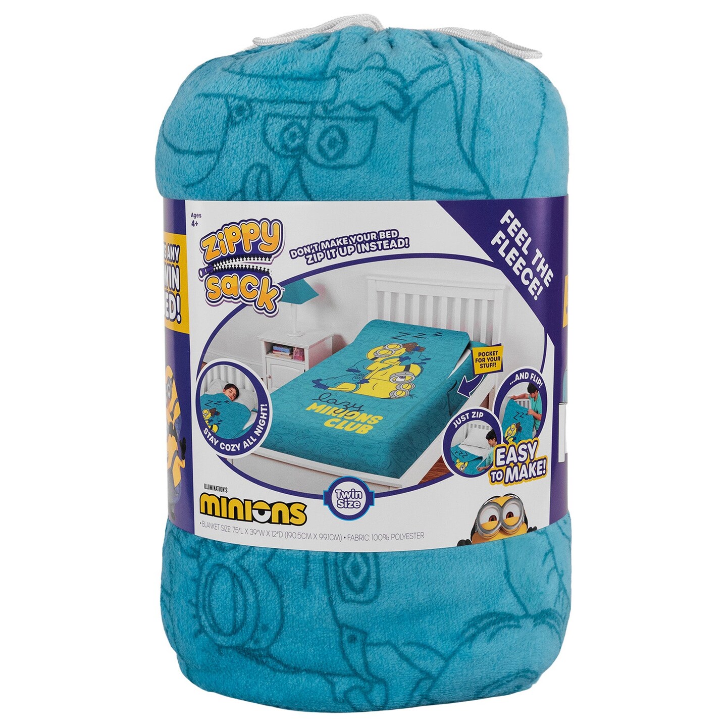 ZippySack Twin Bed Zip-Up Bedding &#x2013; Minions