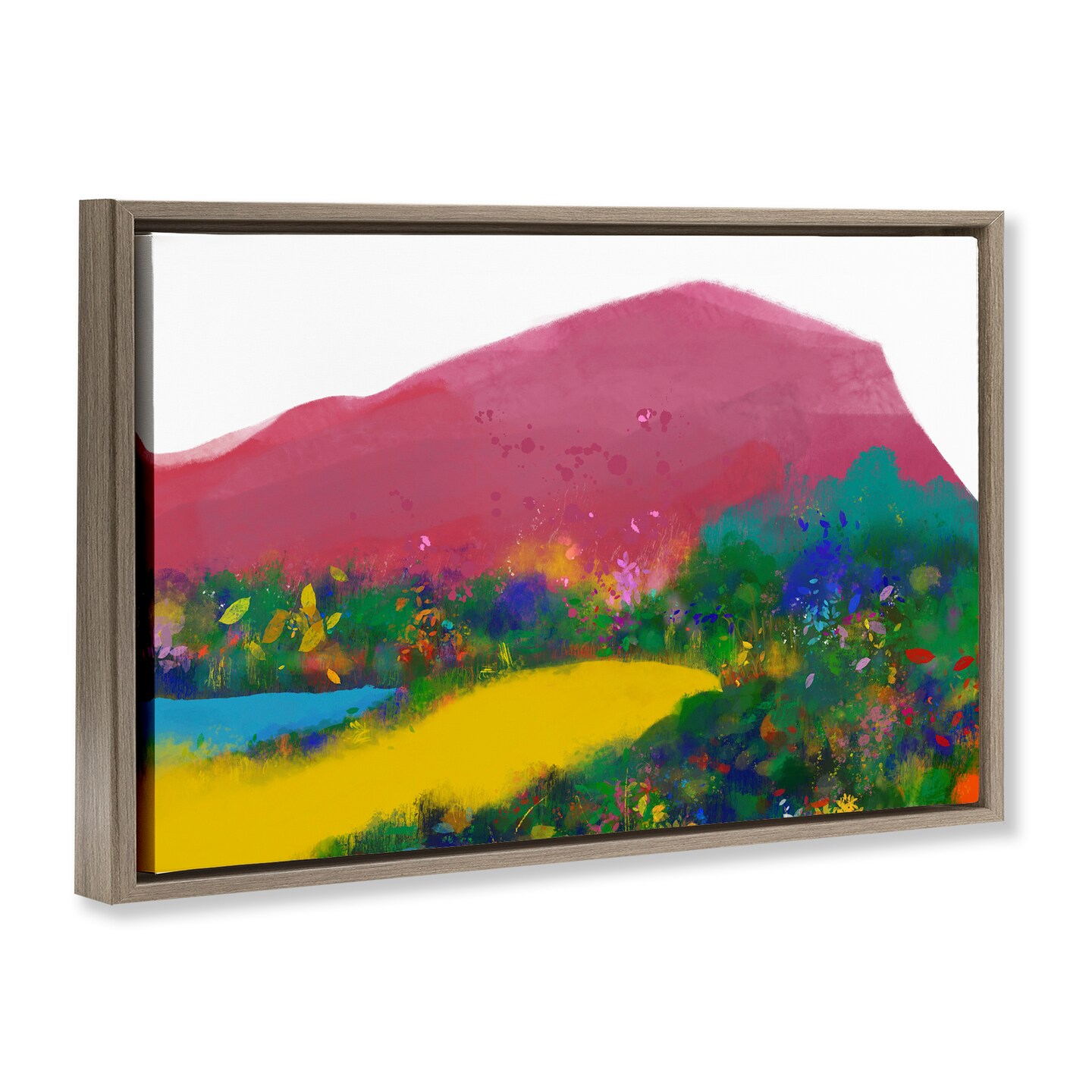 Stupell Industries The Pink Mountain Abstraction Floating Frame, design by Atelier Posters