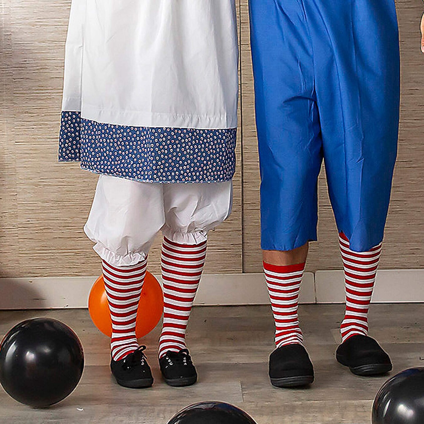 Eye Catching Mens Raggedy Andy Costume One Piece Jumpsuit Hat Yarn Hair Outfit