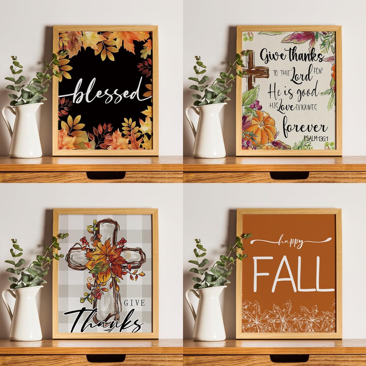 Fall Thanksgiving Decorations Wall Art Decor(Fall Blessed)