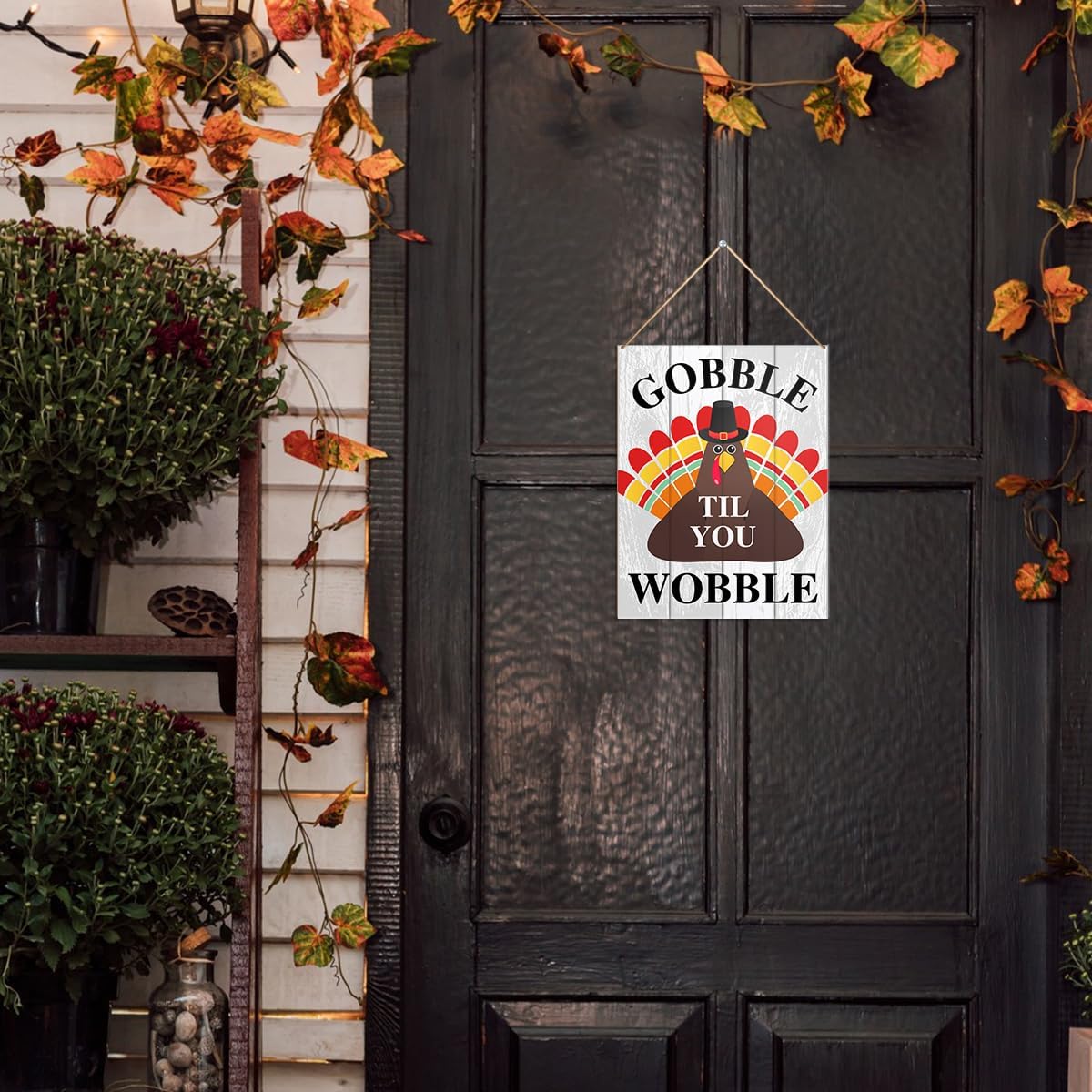 Thanksgiving Wall Art Decor Fall Gobble Til You Wobble(a3)