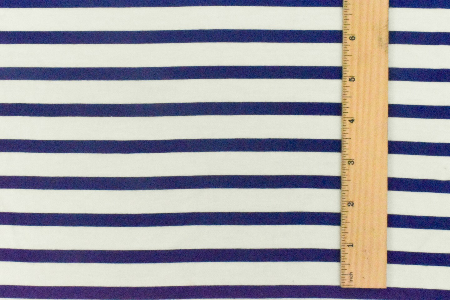 Blue-Ivory Stripe Stretch Spandex Rayon Modal Jersey Knit Fabric By the Yard