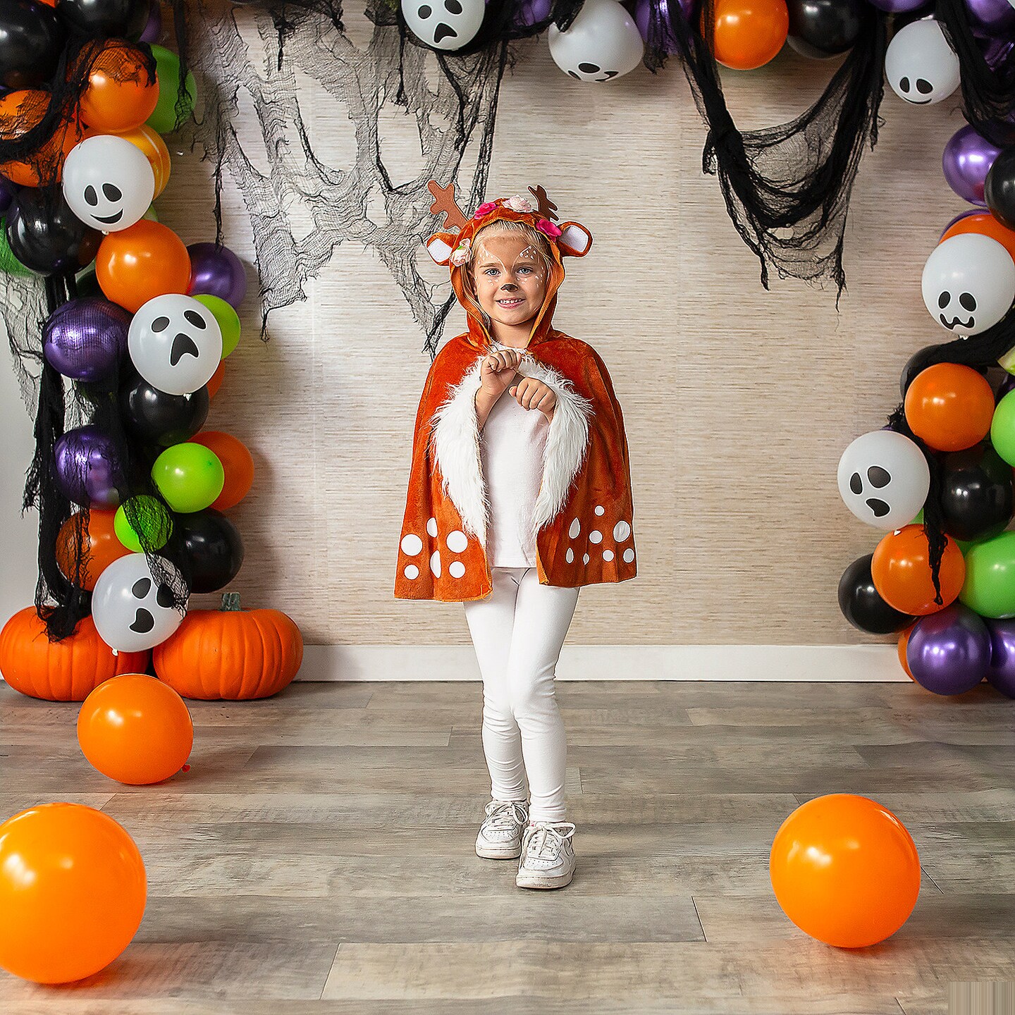 Cape Deer Hooded Toddler Halloween Costume Cape with Ears Antlers