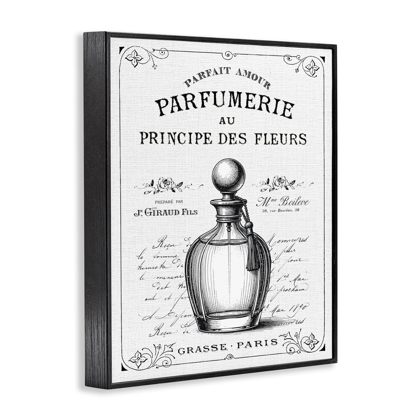 Stupell Industries Vintage French Perfume Framed Giclee, design by Lettered and Lined