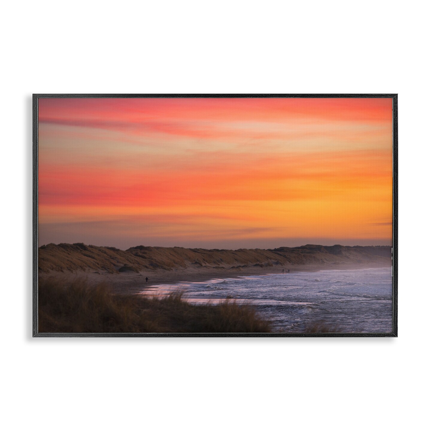 Stupell Industries Orange Sunset over Shoreline Framed Giclee, design by Thomas Tepstad Berge