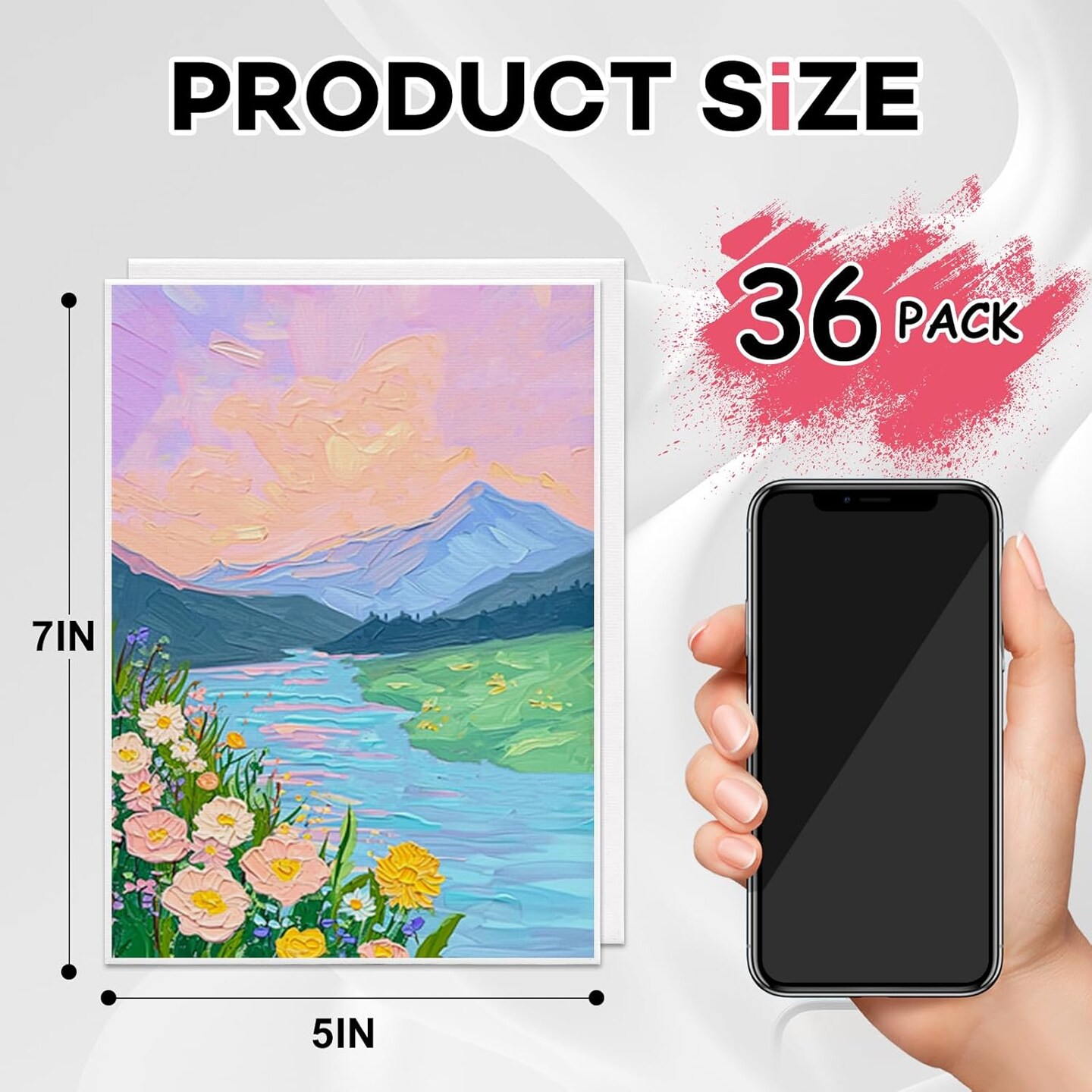 36 Pack Small Canvas Boards - 5x7 Inch