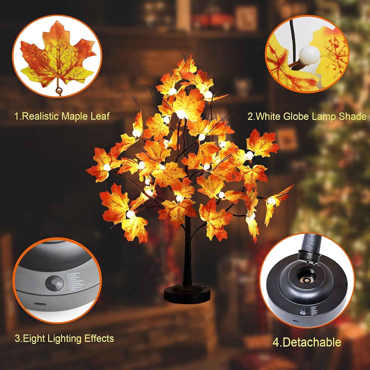 Maple Tree Light for Fall Thanksgiving Decor(Warm White)