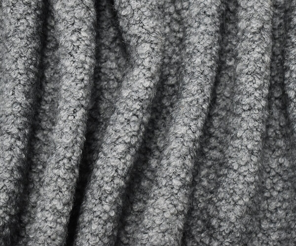 Gray Wool-Poly Boucle Knit Fabric By the Yard