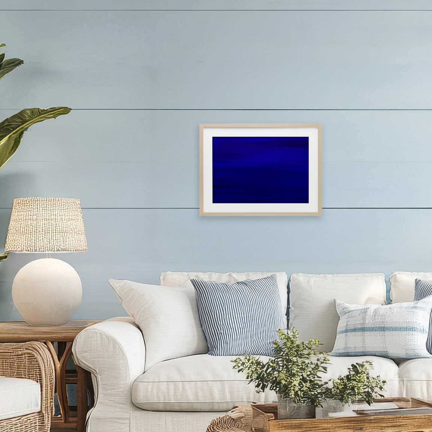 Stupell Industries Deep Blue Abstract Framed Print Under Glass, design by Atelier Posters