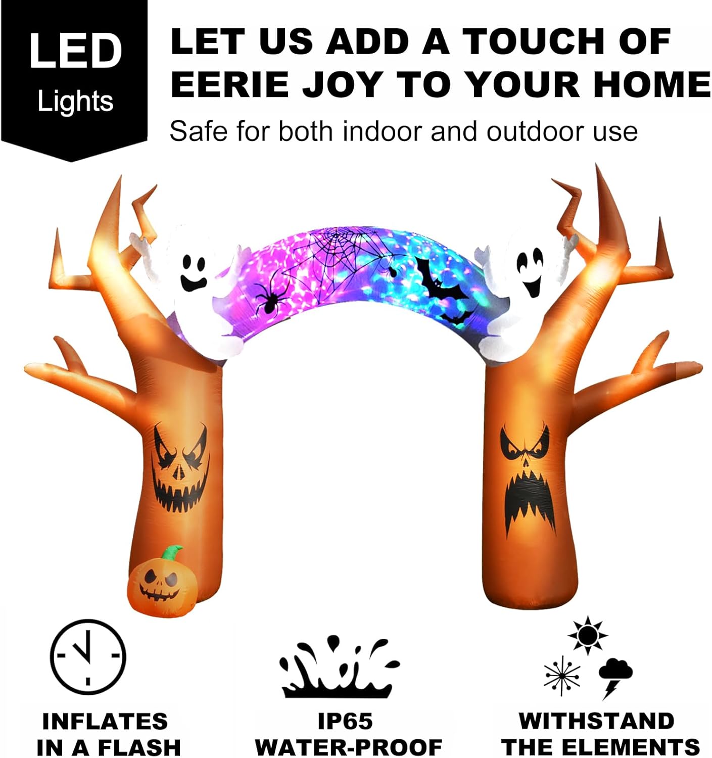 17 FT Halloween Inflatables Outdoor Yard Decorations,(Ghost Arch Inflatables)