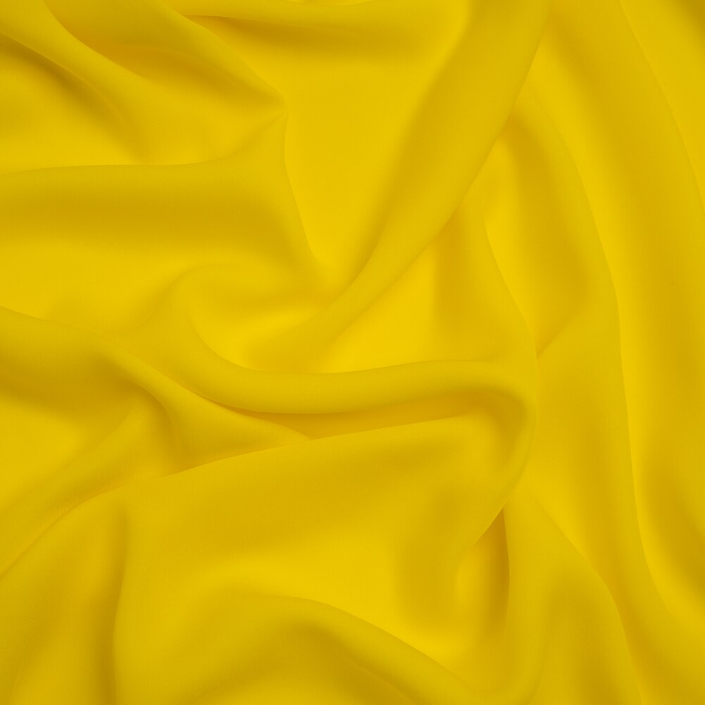 1 Yard Buttercup Yellow Silk Double Georgette Premium Spring Dress Fabric, 44 Inches Wide