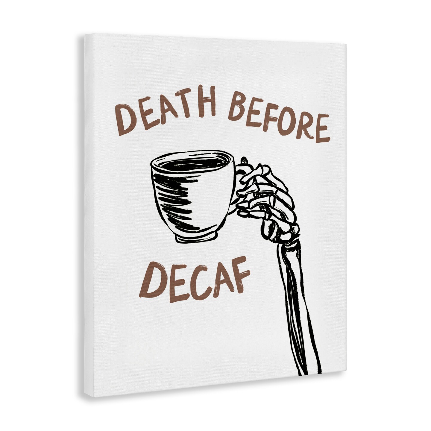Stupell Industries Death Before Decaf Skeleton Canvas, design by JJ Design House LLC