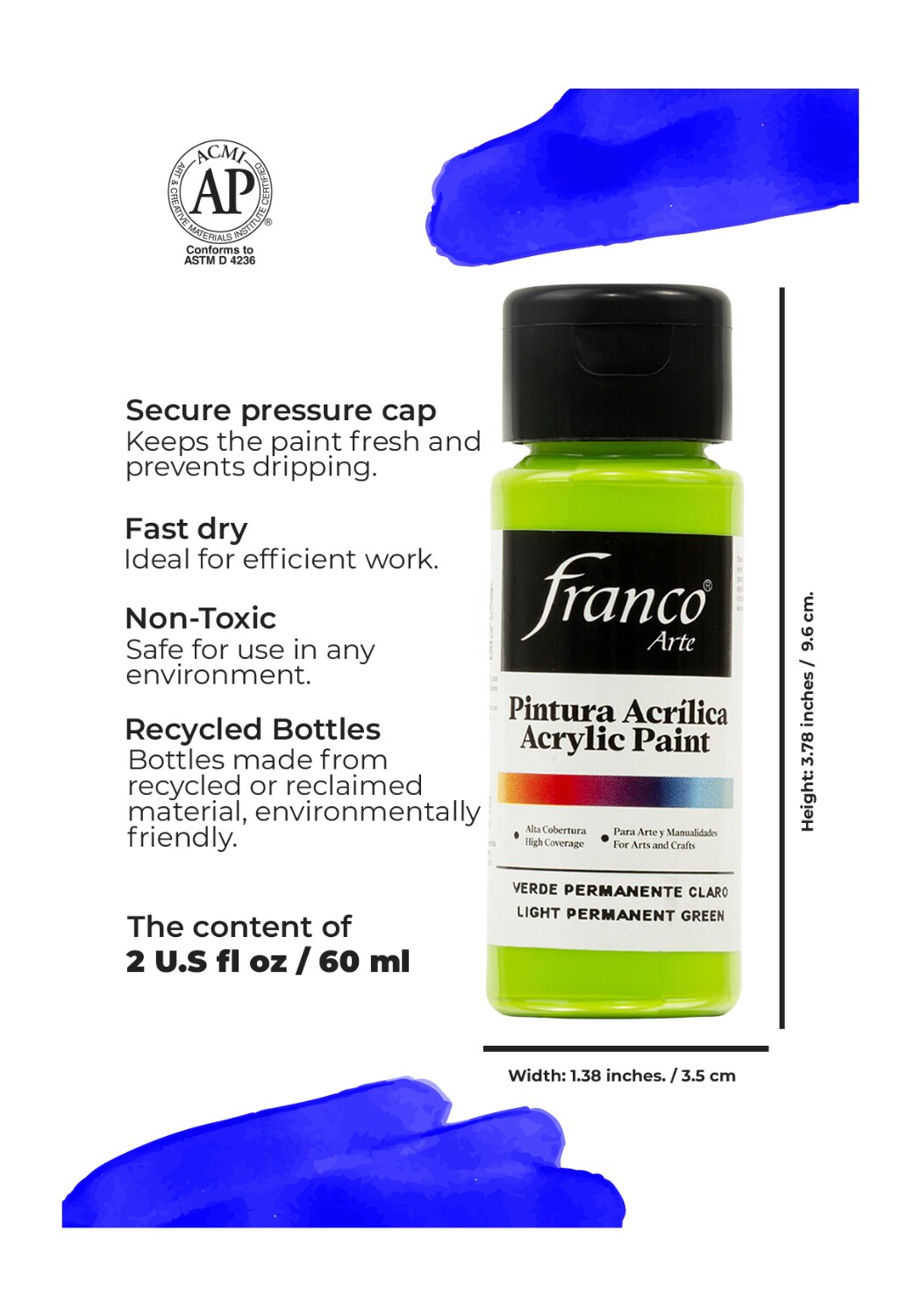 18053 Acrylic Paint 2 U.S fl oz / Light Permanent Green
