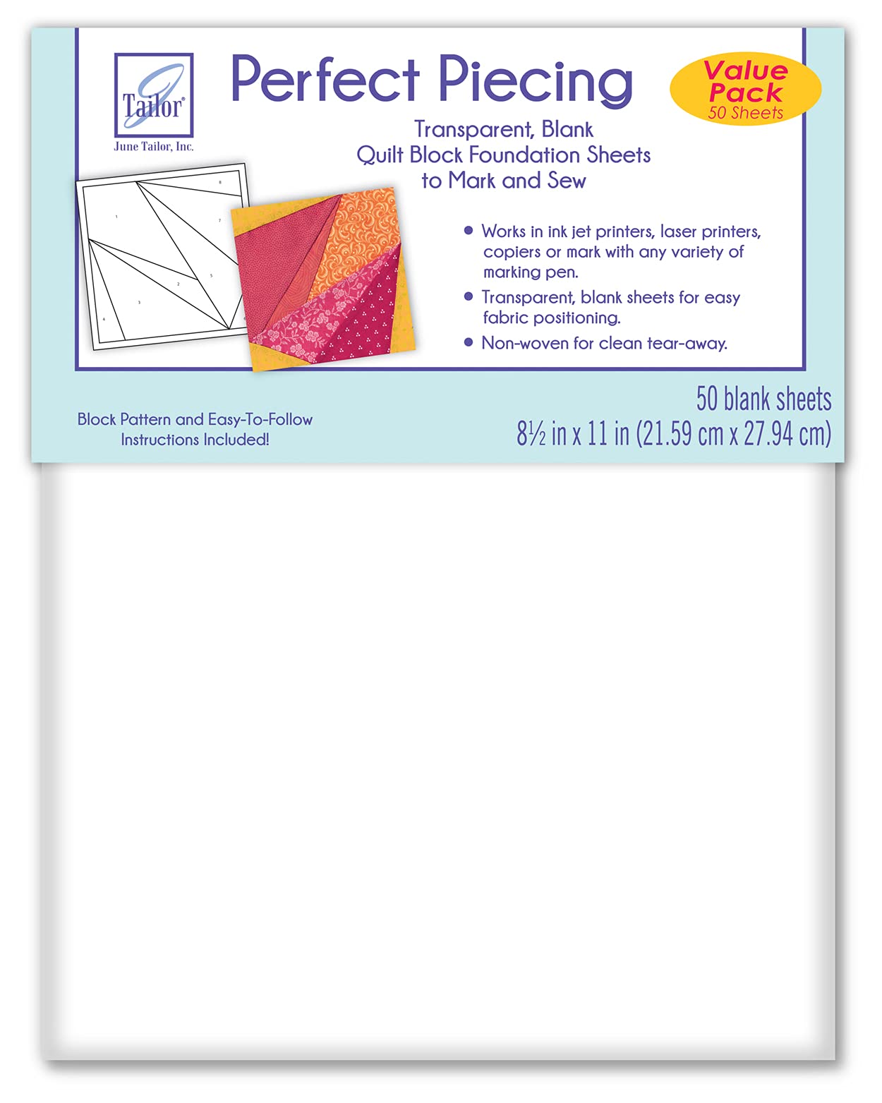 June Tailor Perfect Piecing - 50-sheet Value Pack