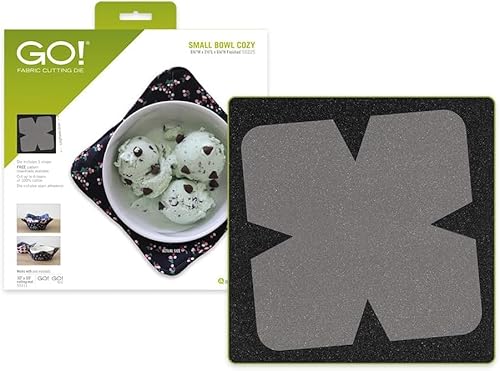 AccuQuilt GO! Small Bowl Cozy Die - Cut 3 Fabric Sets at Once - Perfect for Quilting Projects, Easy DIY Gifts, Microwave Safe - 9 1/2&#x22; Squares - Fabric Cutting Machine