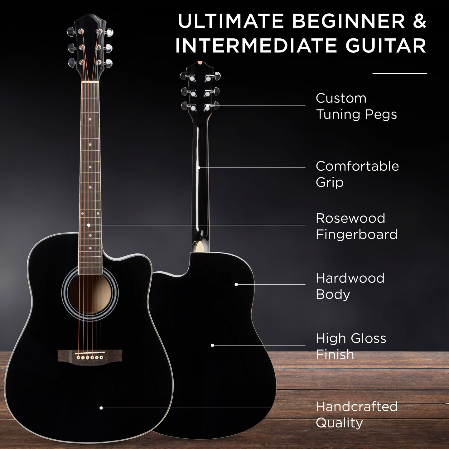 Best Choice Products 41in Full Size Beginner Acoustic Guitar Set with Case, Strap, Capo, Strings