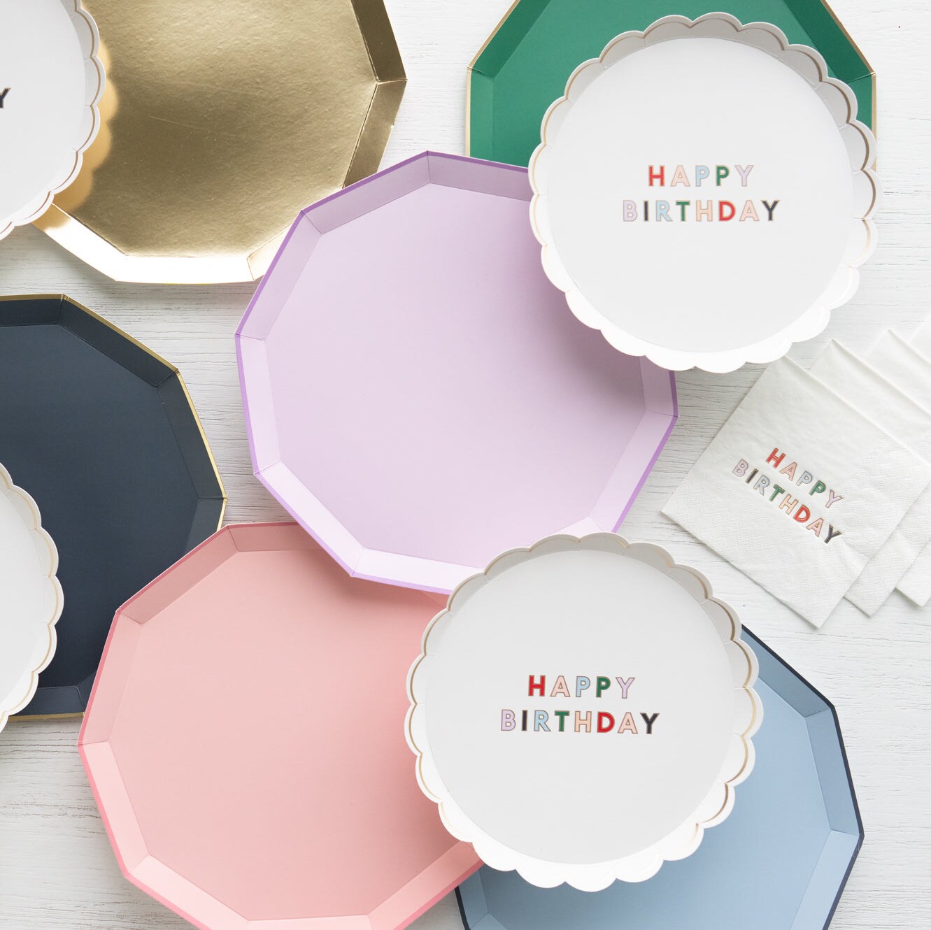 BLANC WHITE SIGNATURE HAPPY BIRTHDAY COCKTAIL NAPKINS