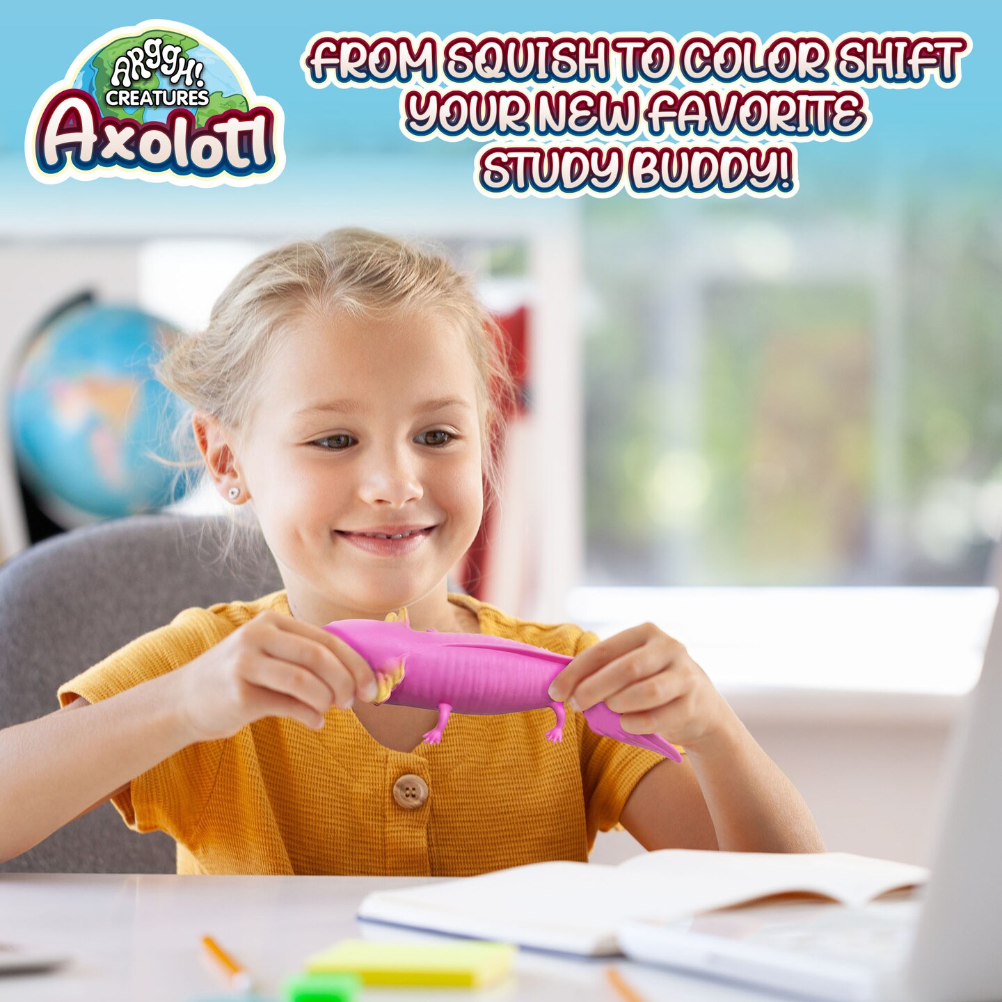 Power Your Fun Axolotl Classic Unisex Squeezable Stress Ball - Pink