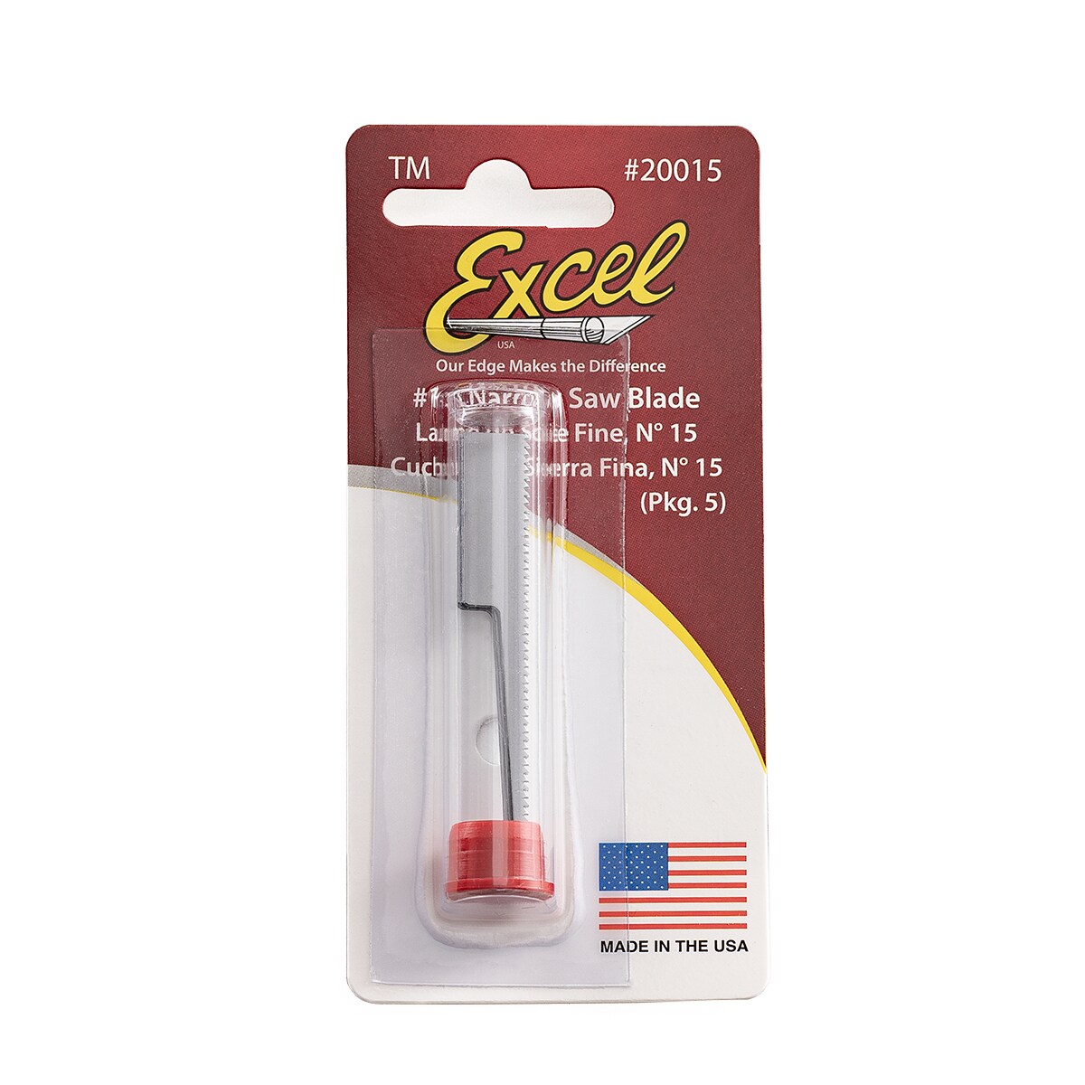 Excel Blades - No. 15 Narrow Saw Blade – 5 Pack, Fits #2, #5 & #7 Handles, 2-Inch Precision Saw Blades