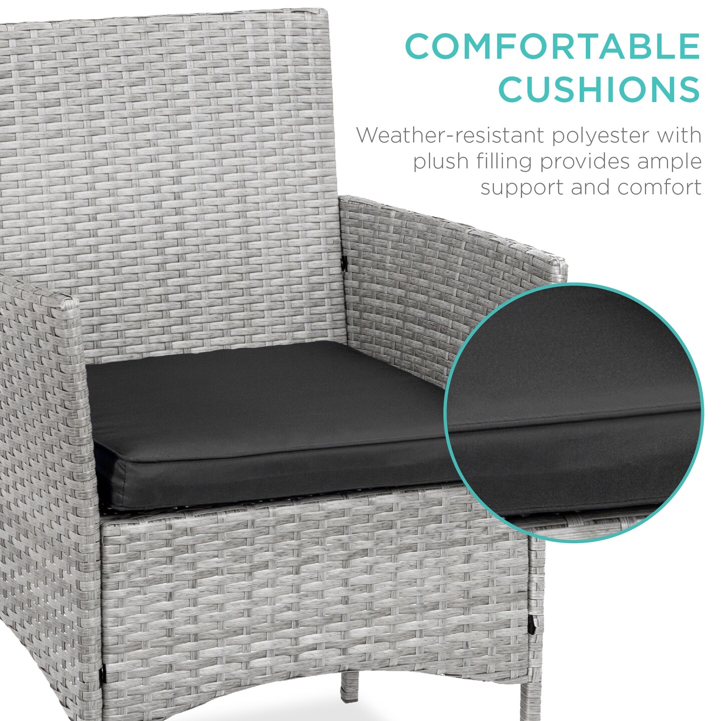 Best Choice Products 3-Piece Outdoor Wicker Conversation Patio Bistro Set, w/ 2 Chairs, Table
