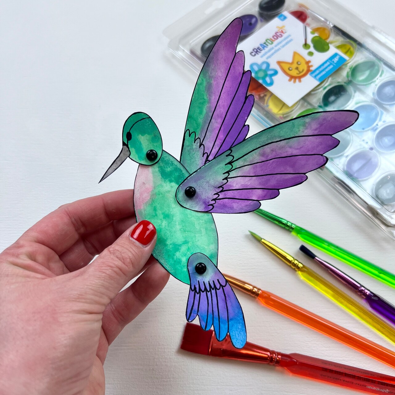 Kids Club: Watercolor Bird Paper Puppet