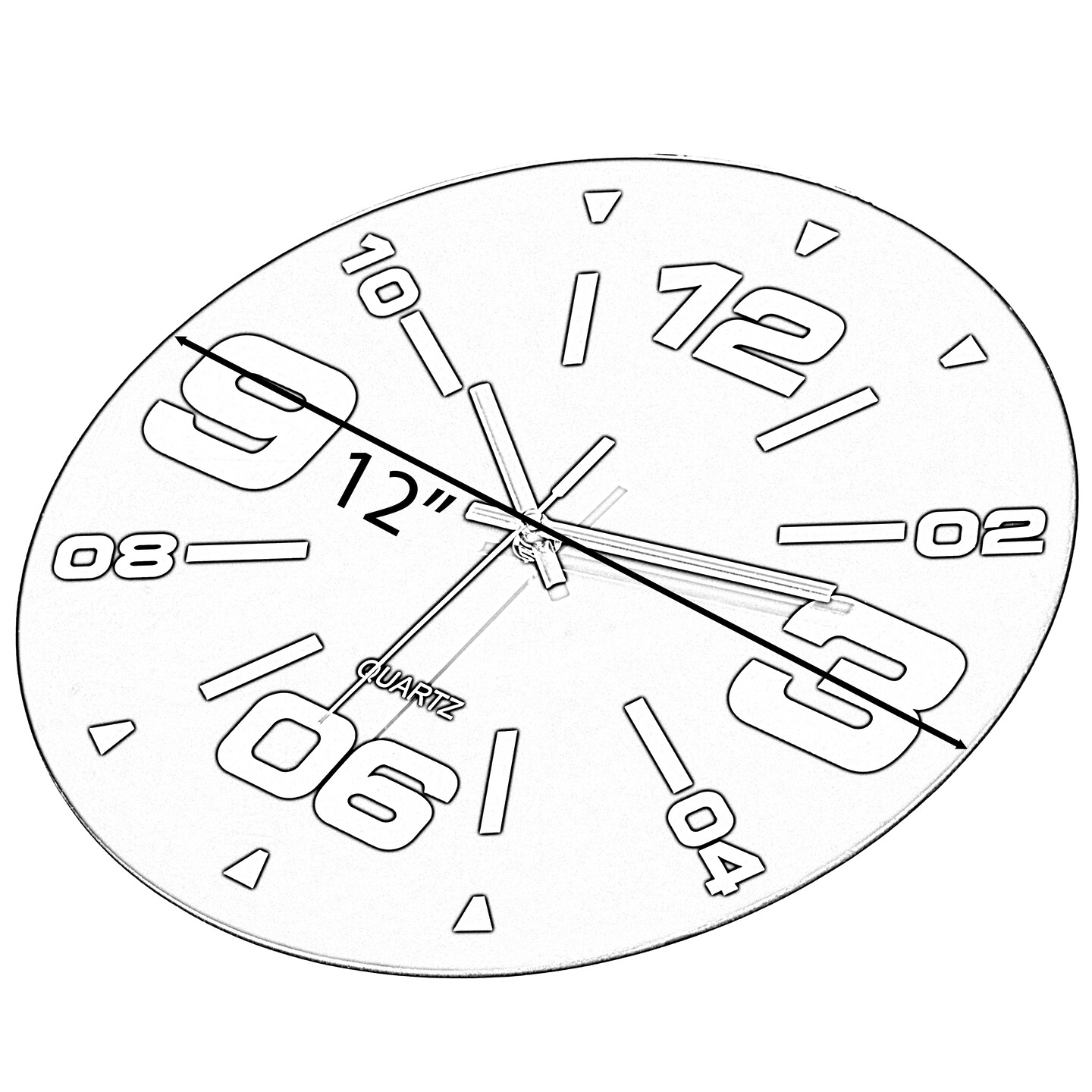 Clockswise Pack of 2 12 inch Black Decorative Unique Modern Round Glass Analog Wall Clock, Perfect for Office, Classroom, Living Room, Dining Room, Bed Room, Entryway and Kitchen Wall Decor.