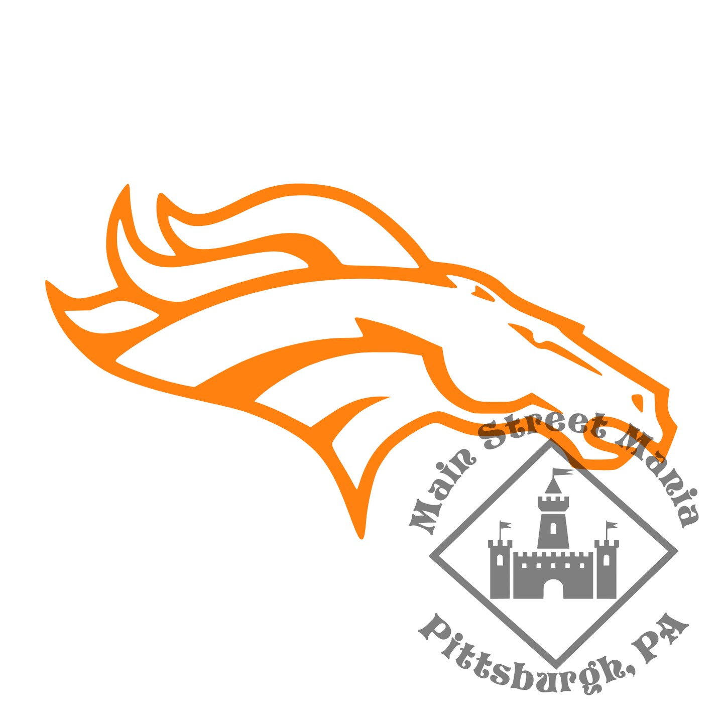 Broncos Logo Sticker Decal, size: 4