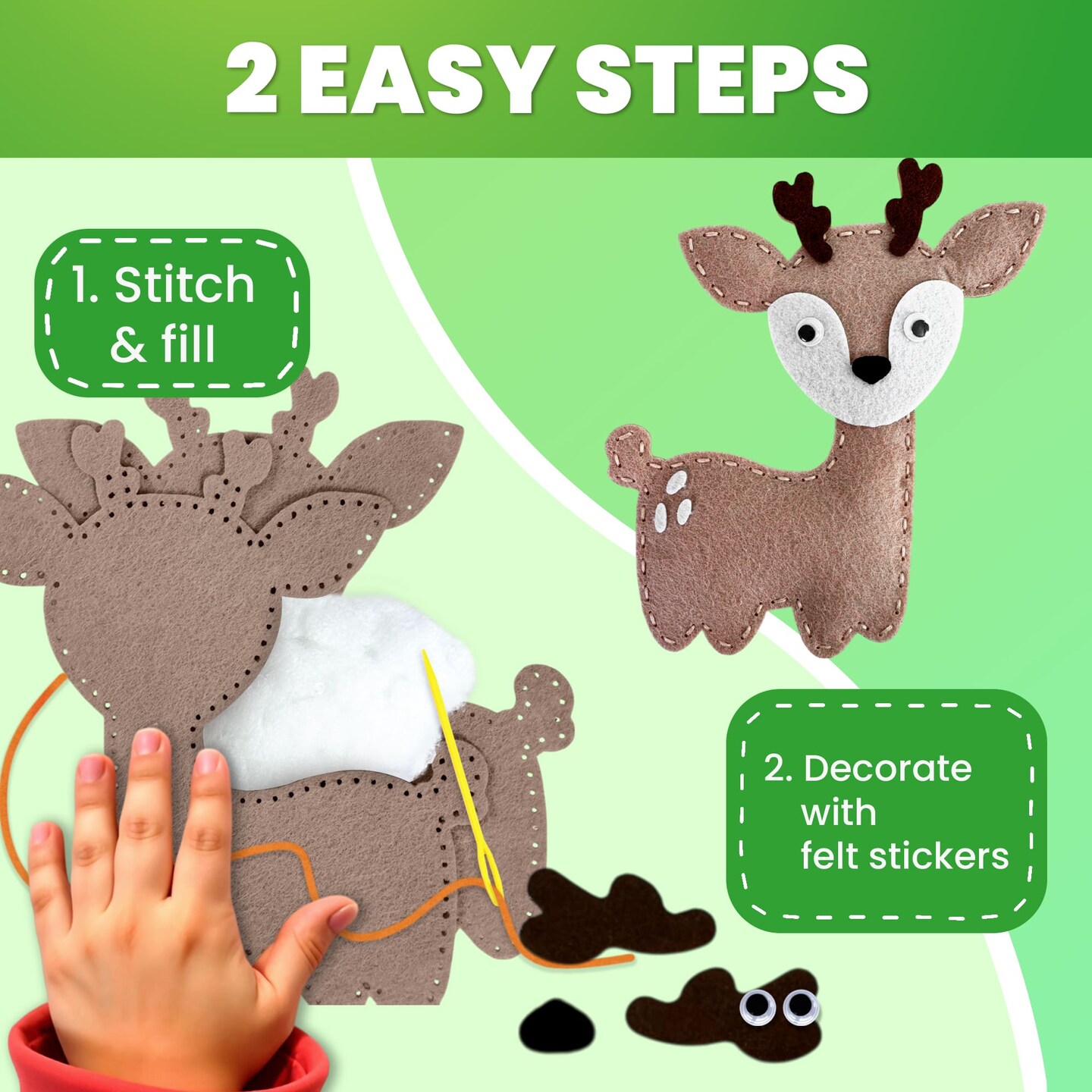 Craft Kits for Kids - 12 Forest Animals Sewing Kit Basic