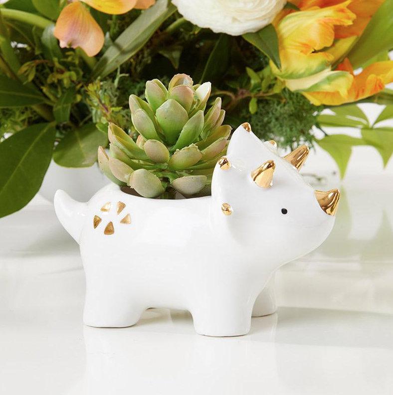 Gold White Dinosaur Planter Pot for Succulents | Air Plants Flowers | Baby  Shower | Cute Planter | Animal Planter | MakerPlace by Michaels