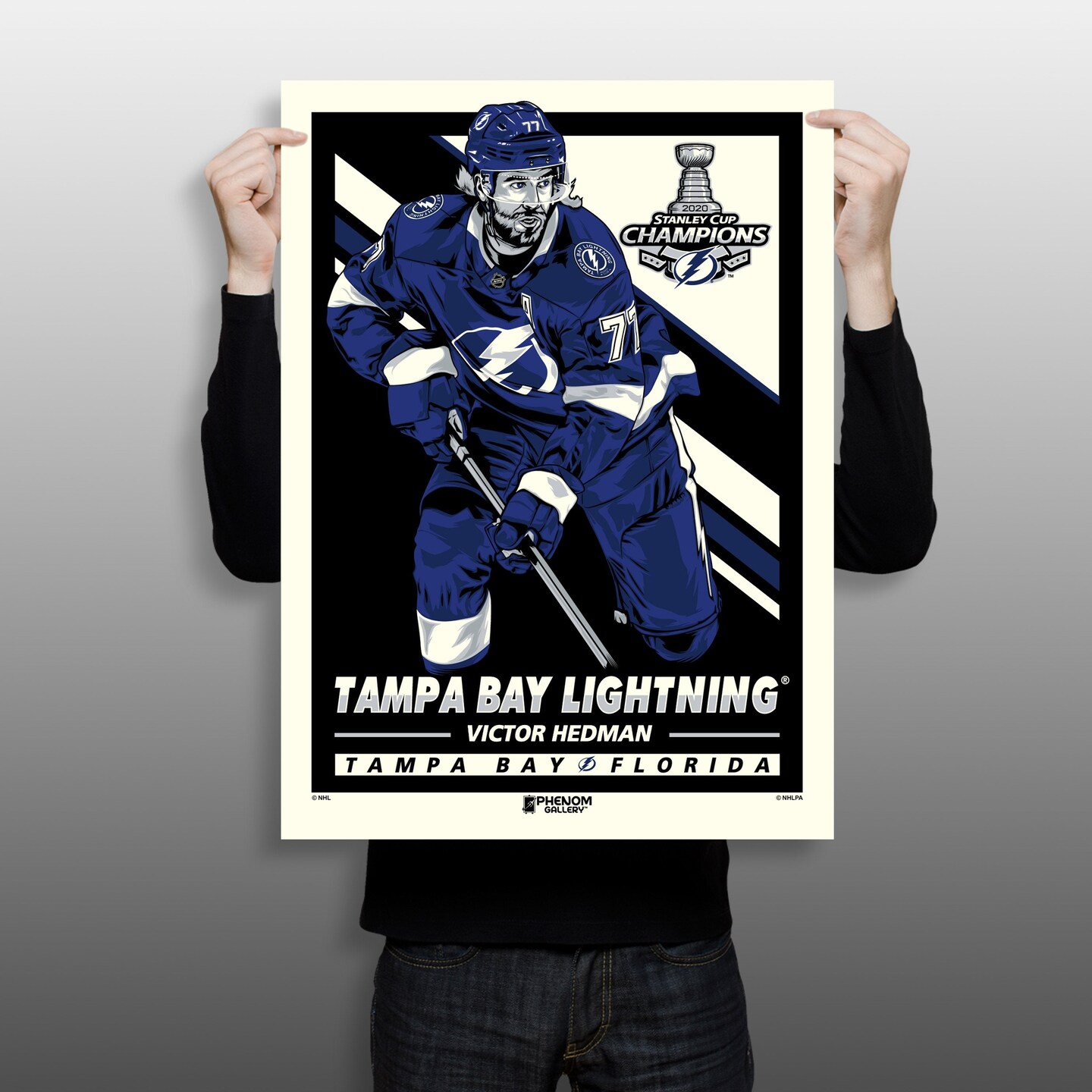 Phenom Gallery Victor Hedman Lightning 2020 Stanley Cup Champions Serigraph Print