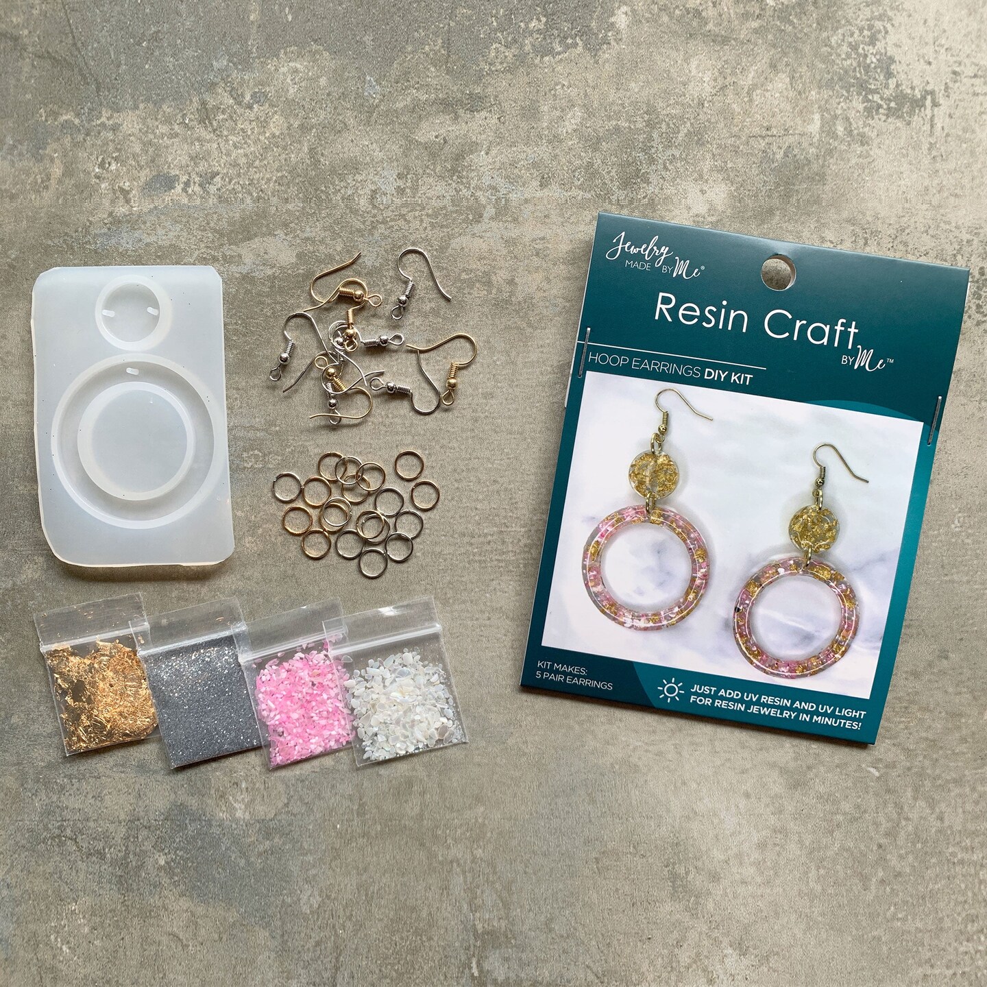 Resin Craft By Me&#x2122; Hoop Earring UV Resin DIY Kit
