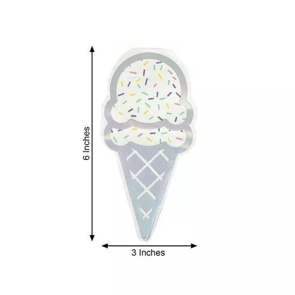 20 Iridescent 12x6&#x22; Ice Cream Paper Beverage COCKTAIL NAPKINS Party Supplies