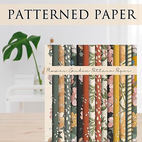 30Pcs Flower Garden Pattern Paper Vintage Botanic Scrapbook Specialty Paper Double Sided Floral Decorative Craft Paper For DIY Card Making Photo Album Journal Decor, 11.8 x 11.8 Inch