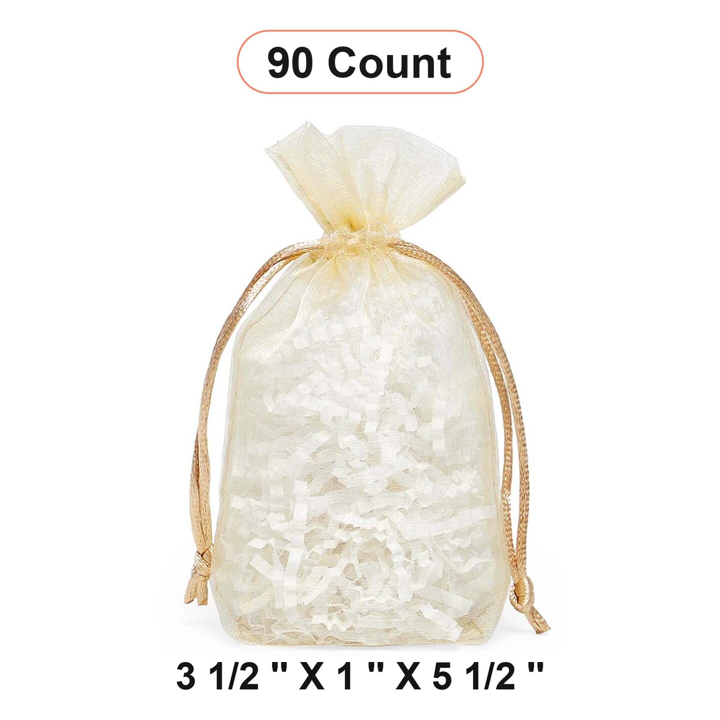Flat Bottom Organza Bags 3 1/2 '' X 1 '' X 5 1/2 '' for Party Favor Bags