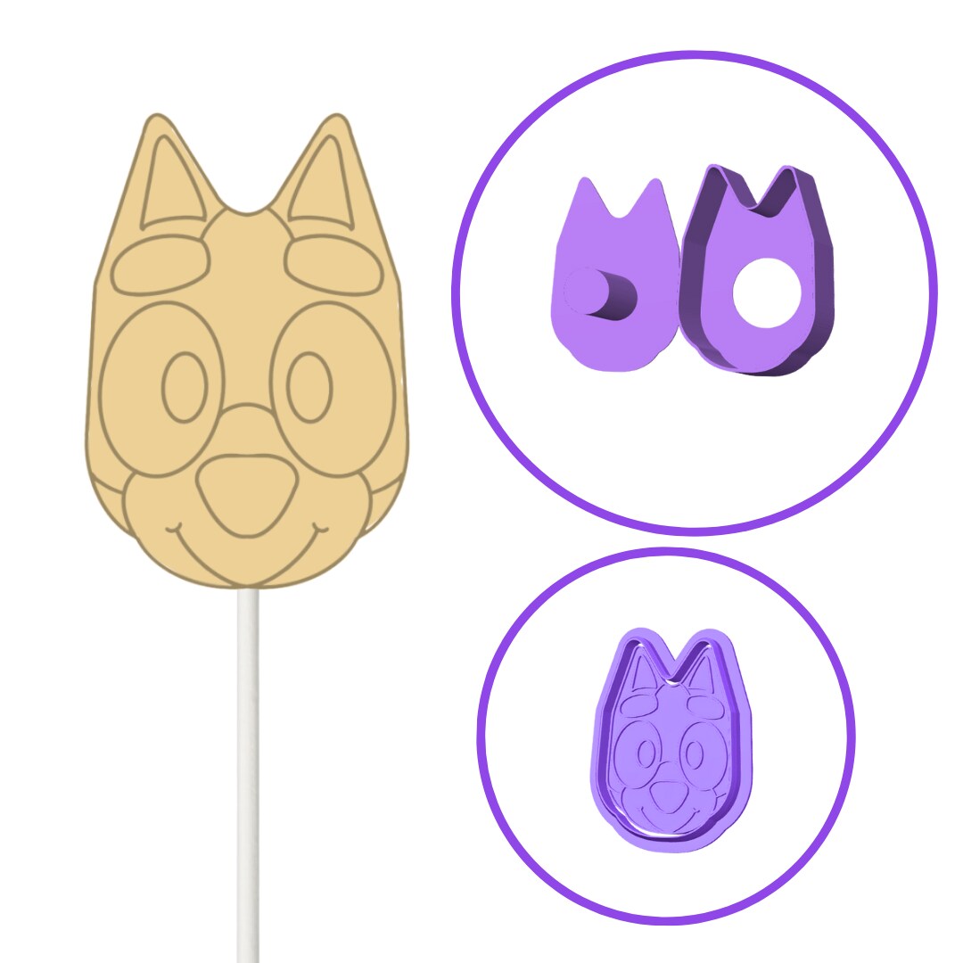 Blue Heeler Cake Pop Mold Round face