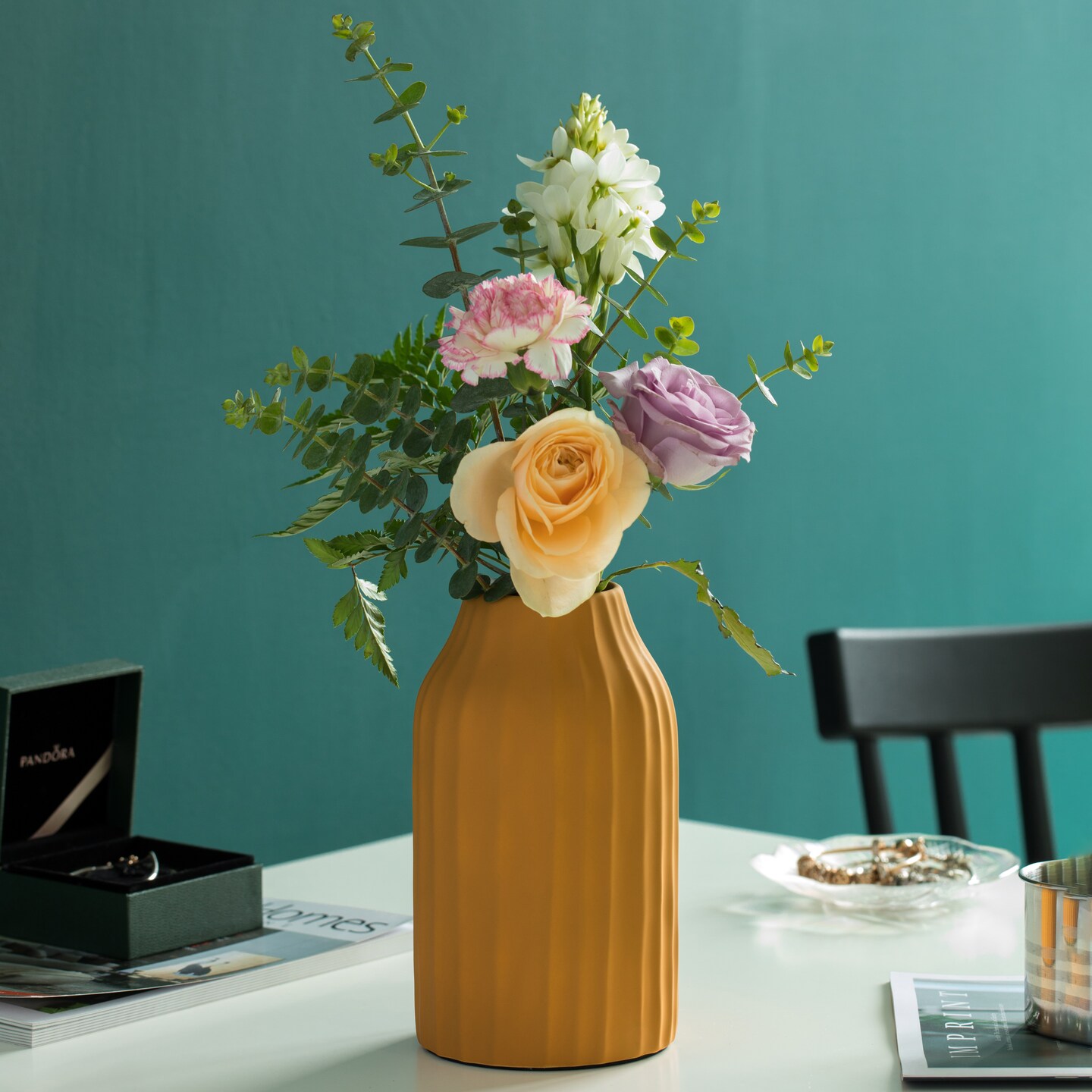 Modern Farmhouse Home D&#xE9;cor Accents; Living Room D&#xE9;cor, Boho Vases for Table Decor, Mantel &#x26; Shelf Vases, Cottage core D&#xE9;cor, Housewarming Gift, Centerpiece Table Vase