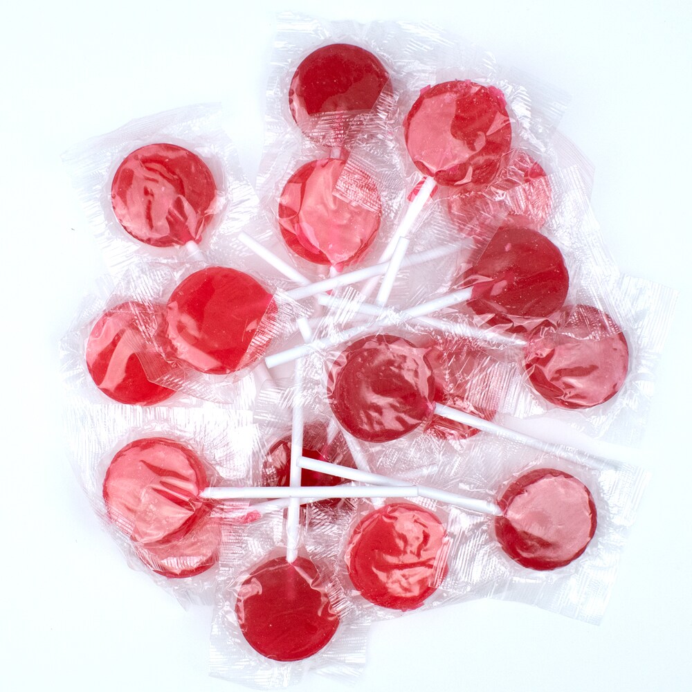 Just Candy Red Flat Lollipops