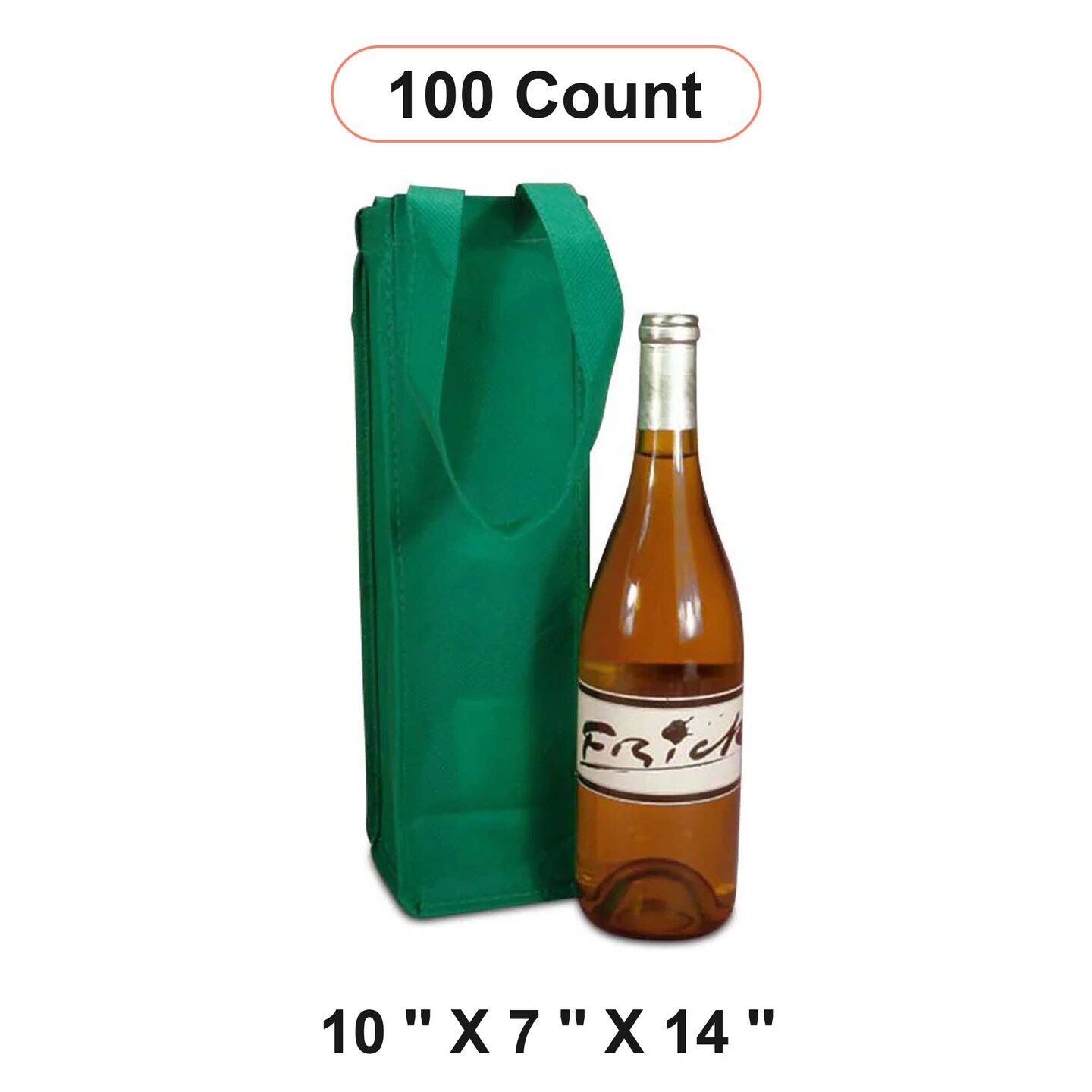 Non-Woven Reusable Wine Carry Bag Eco-Friendly 10&#x22; x 7&#x22; x 14&#x22;
