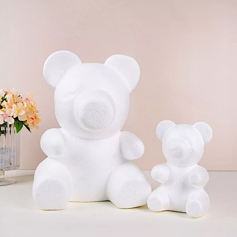 12" White STYROFOAM BEAR 3D Animal Model DIY Craft Decoration Party Supplies