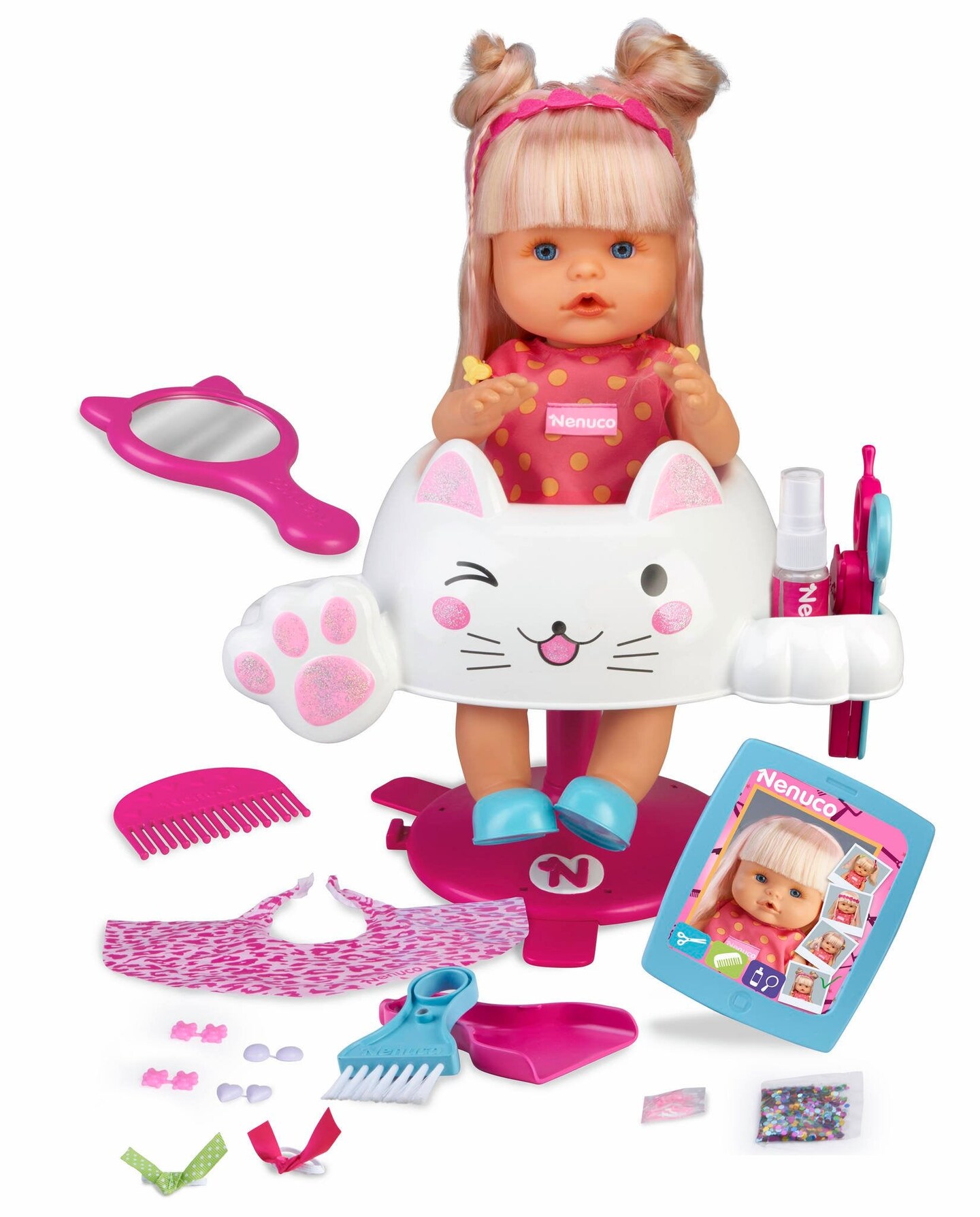 Nenuco Glitter Hairdresser Baby Doll Play Set
