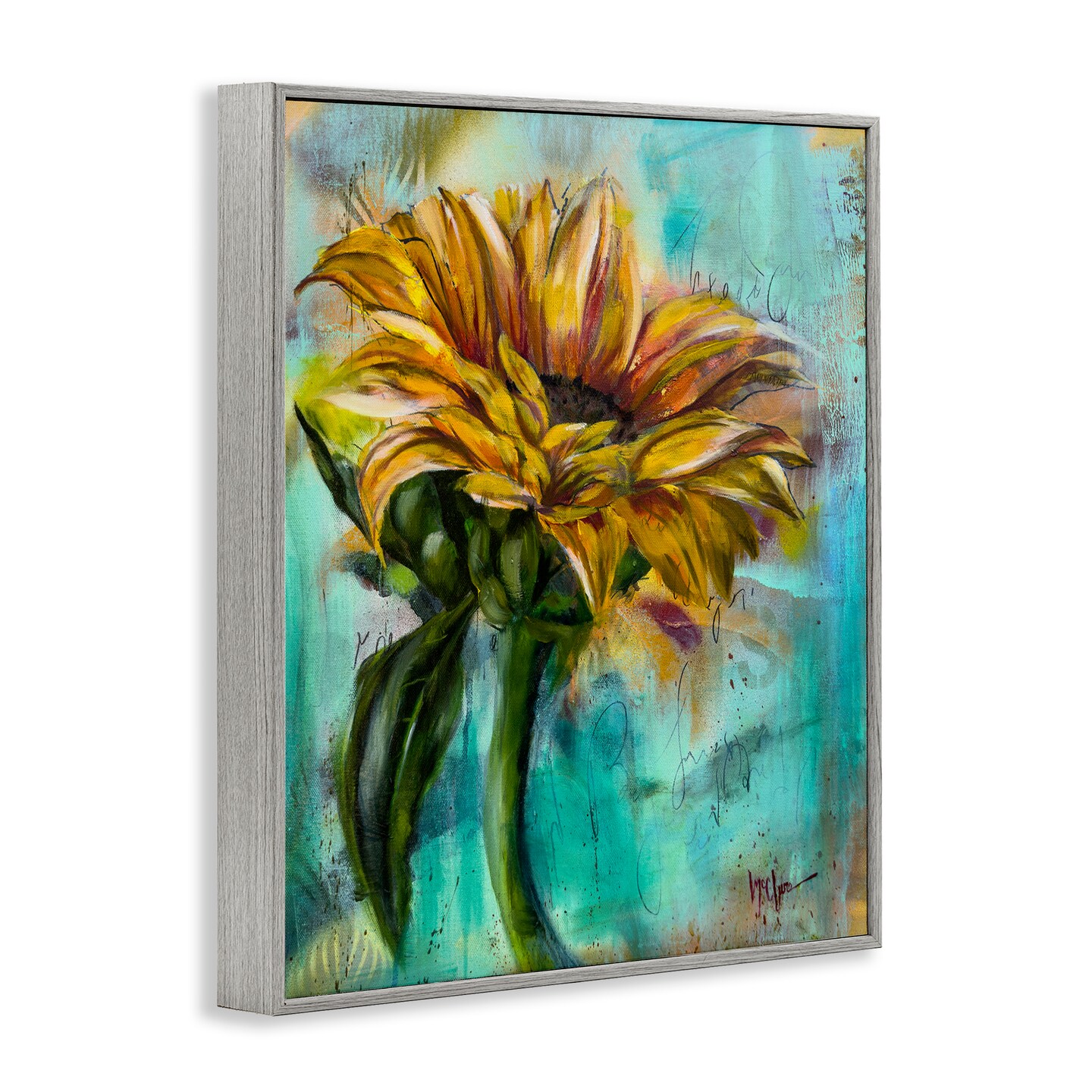 Stupell Industries End Of Summer Sunflower Framed Giclee Wall Art Design by Linda McClure