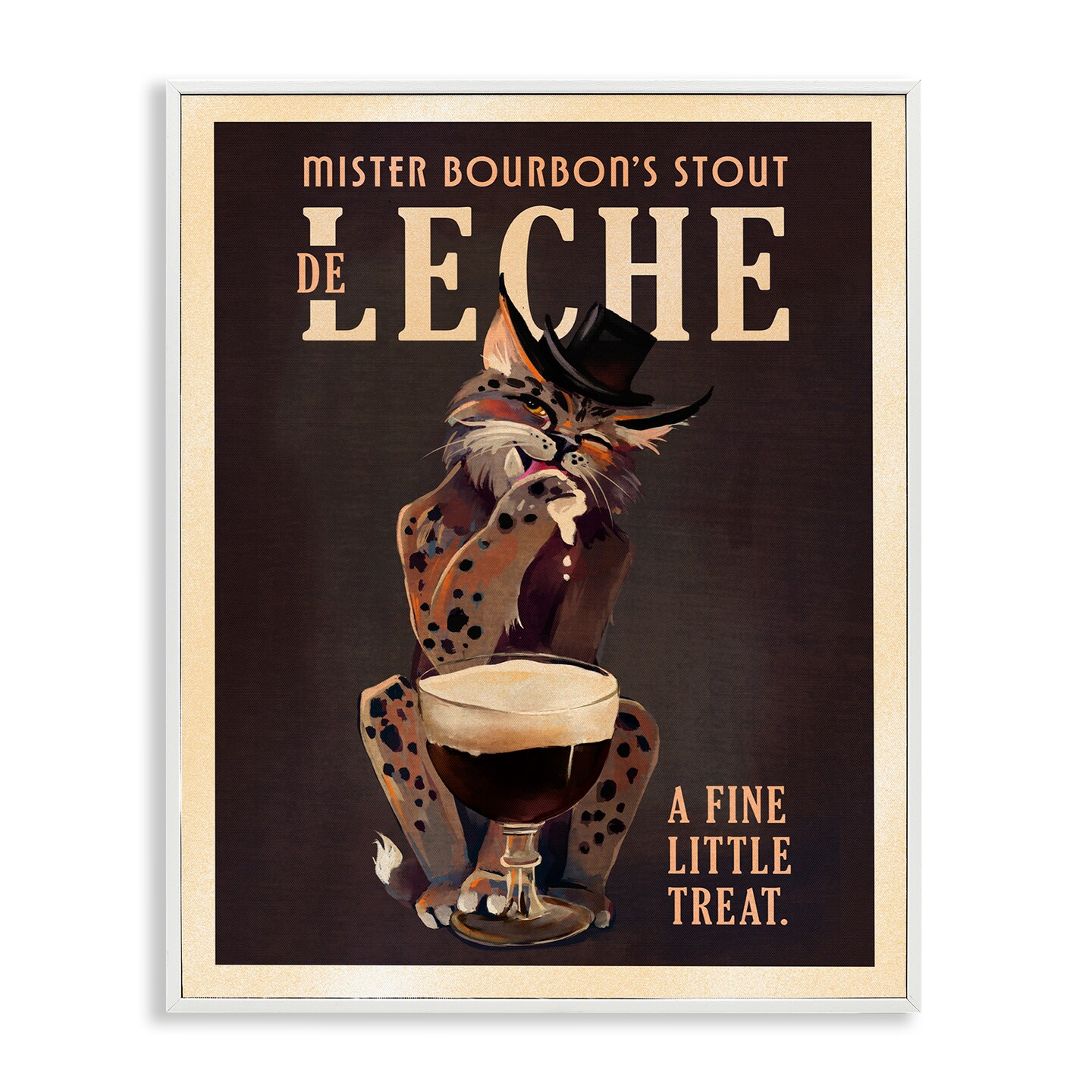 Stupell Industries Bourbon De Leche Stout Framed Giclee Wall Art Design by The Whiskey Ginger