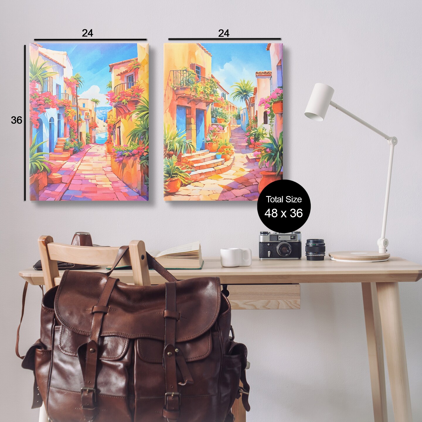 Stupell Industries Quaint Mediterranean Village 2 pc Canvas Wall Art Set Design by Andrea Haase