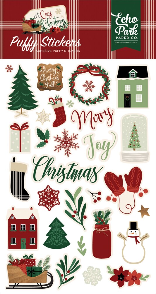 Echo Park A Cozy Christmas Puffy Stickers