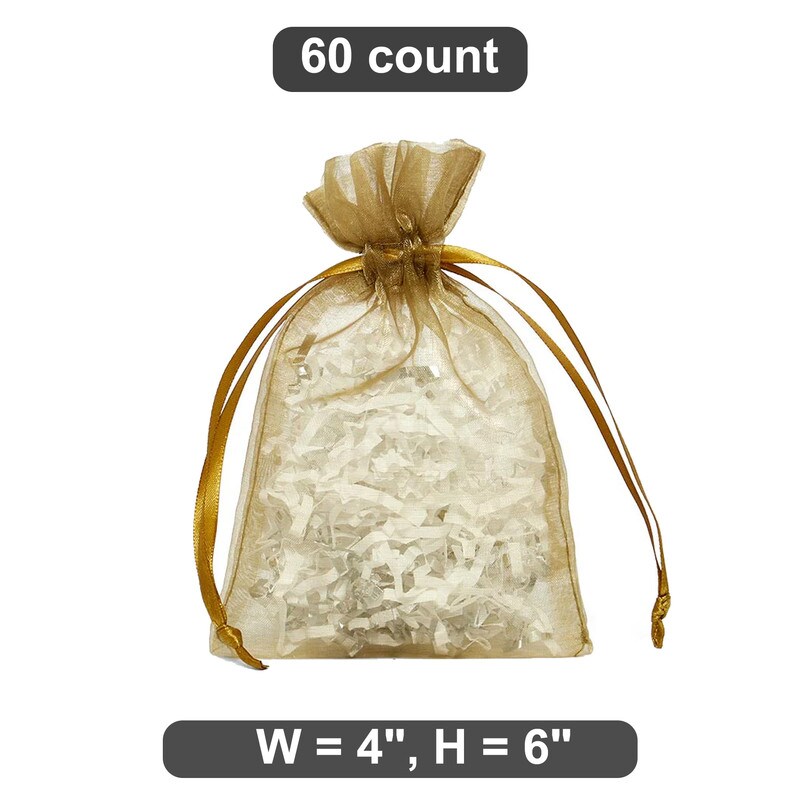 4&#x201D; x 6&#x201D; Organza Bags Elegant Favors for Any Event