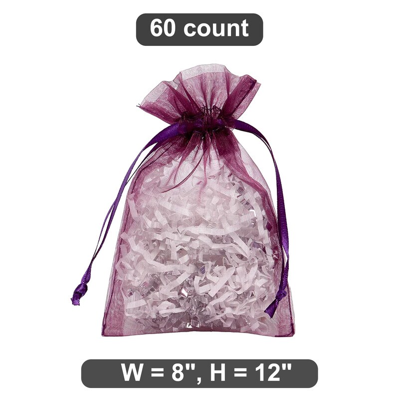 8&#x201D; x 12&#x201D; Organza Drawstring Bags Great for Small Gifts