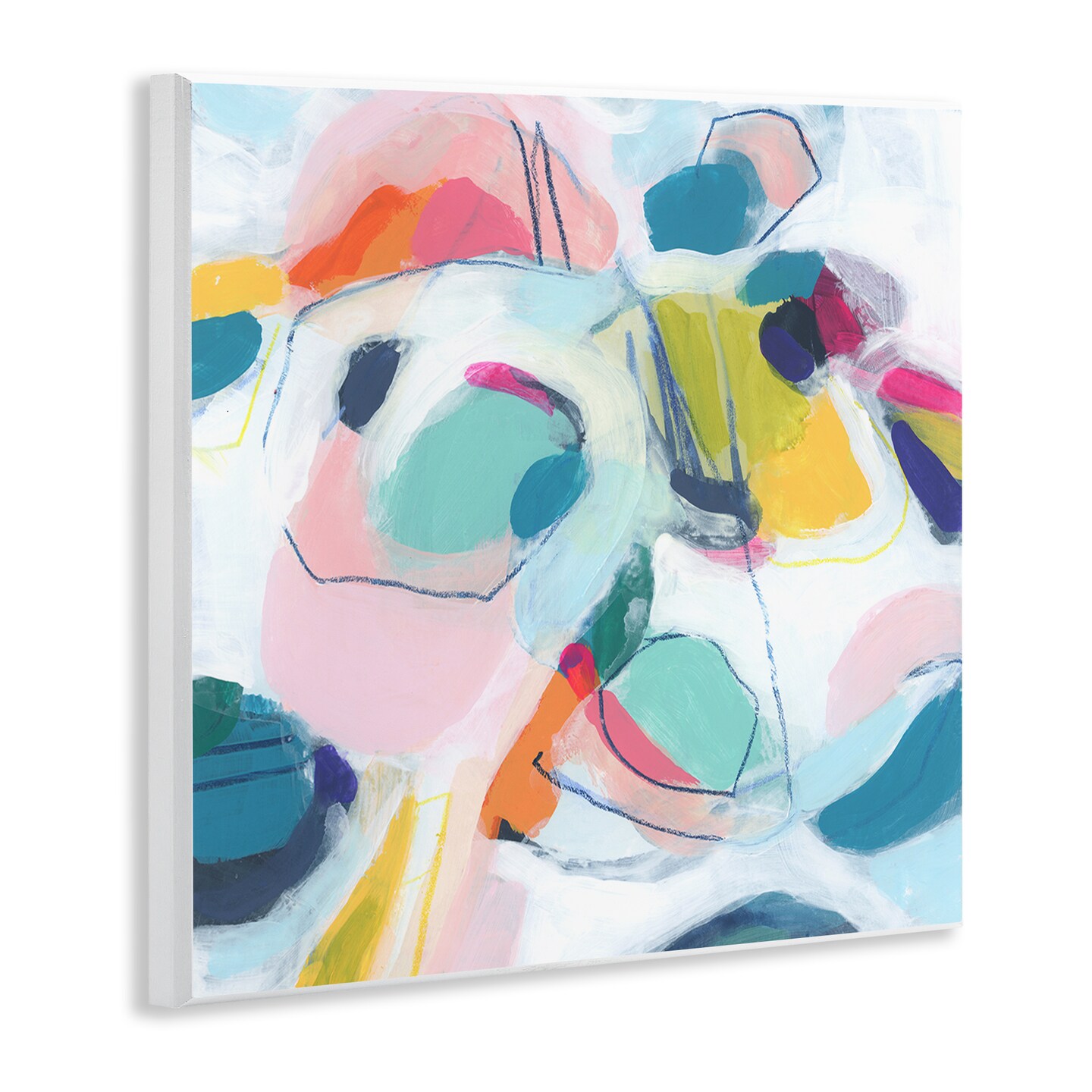 Stupell Industries Whimsical Shapes Abstraction Wall Plaque Art Design by June Erica Vess