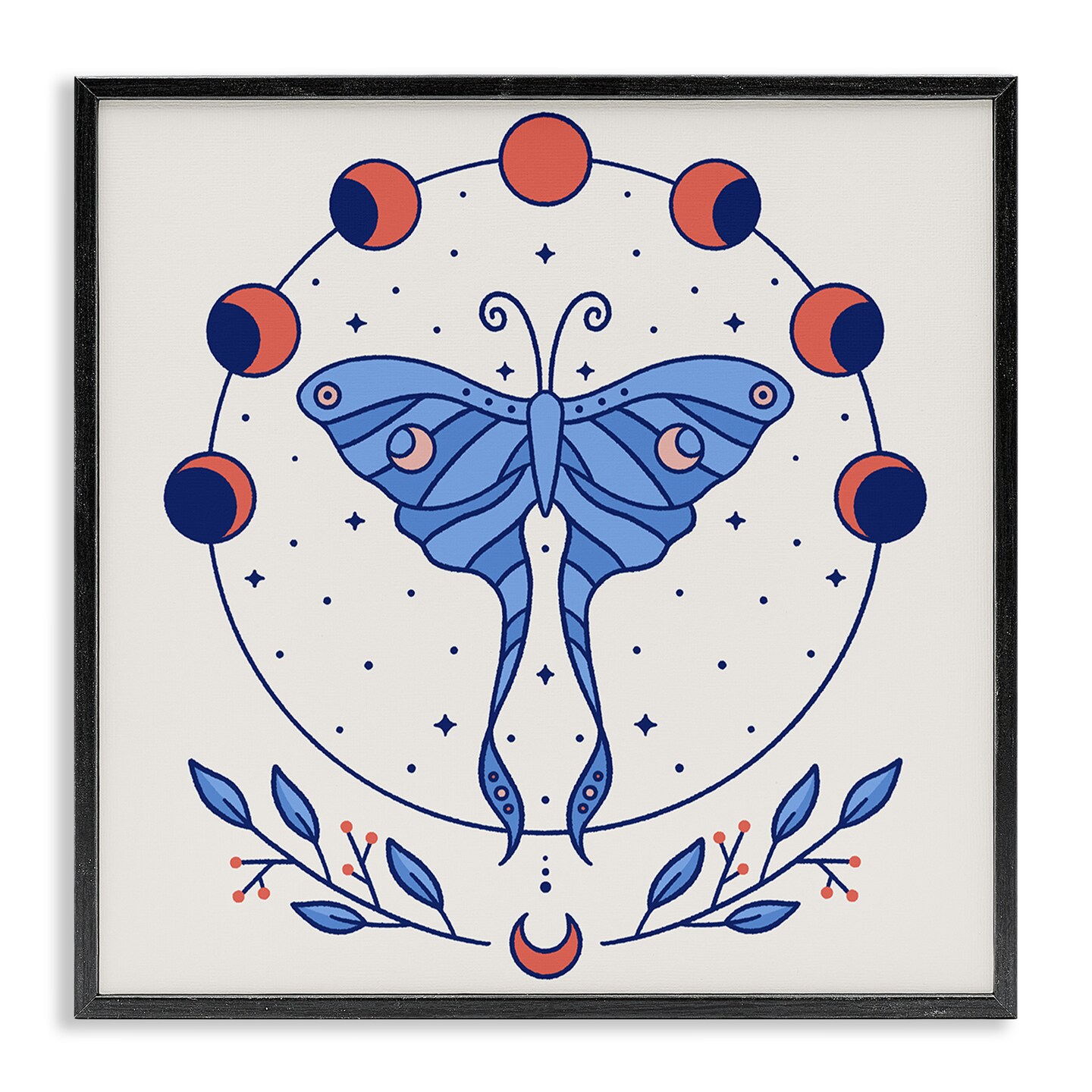 Stupell Industries Celestial Luna Moth Framed Giclee Wall Art Design by Ahmed Sameh Hussein
