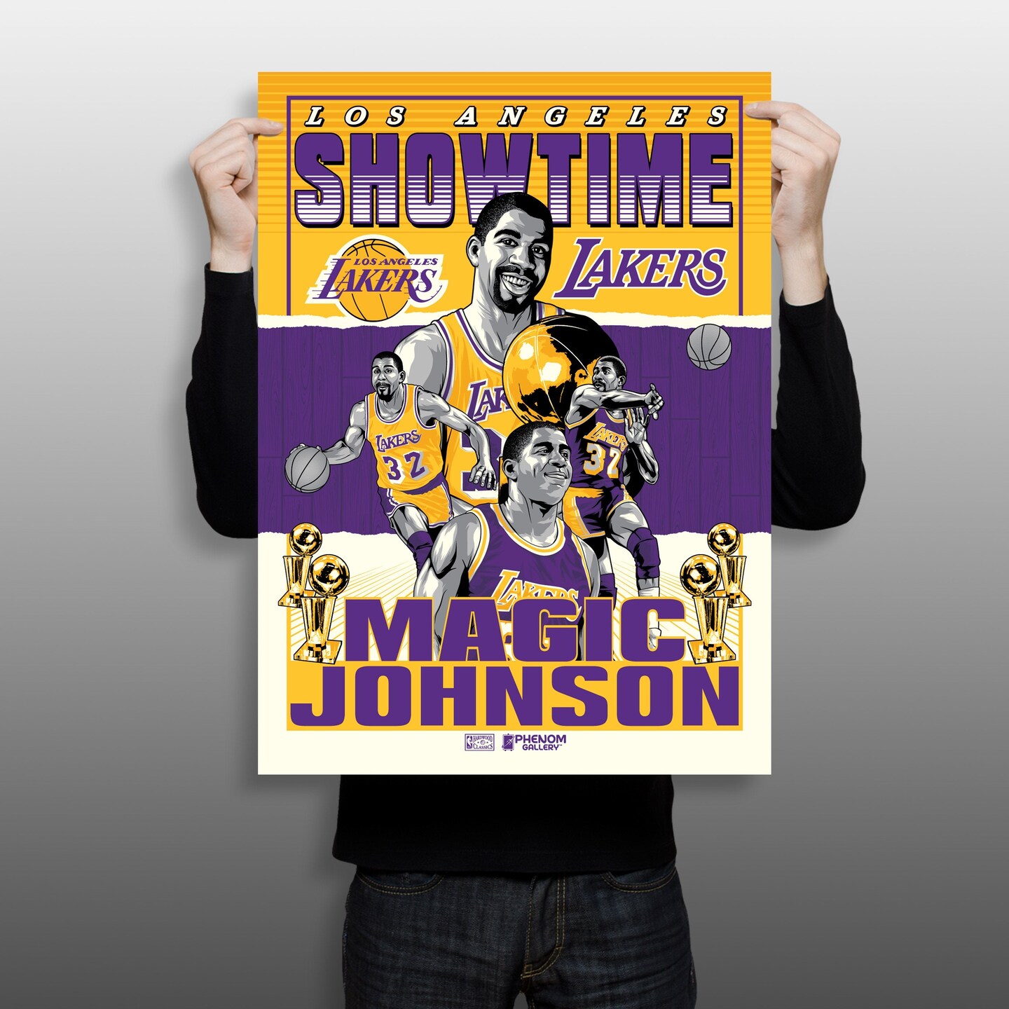 Phenom Gallery Los Angeles Lakers "Showtime" Magic Johnson Serigraph Print