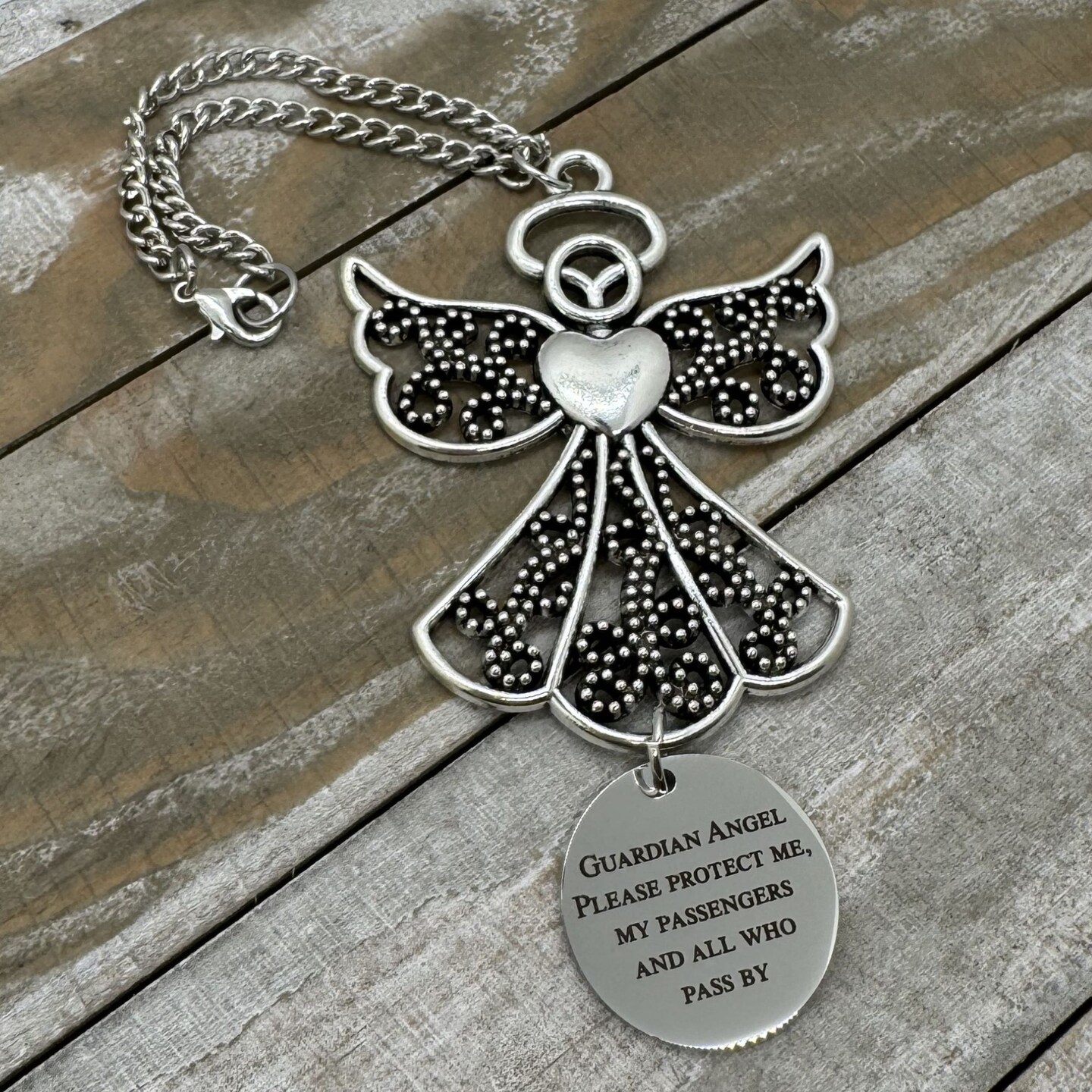 Guardian Angel Car Charm — Rear View Mirror Protection Ornament, Safe Travel Gift For New Drivers